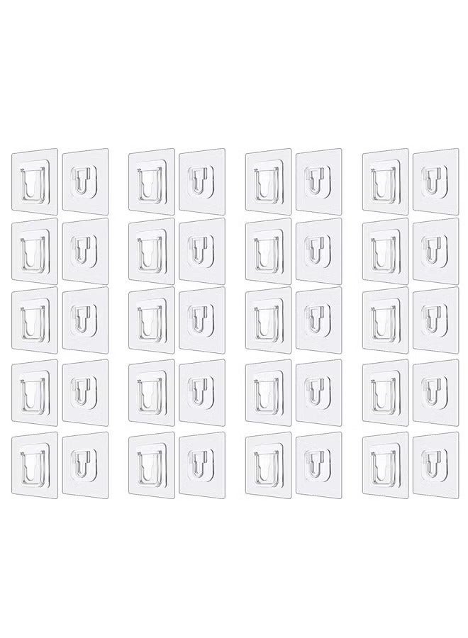 20 Pack Double Sided Wall Hook, Wall Hooks for Hanging, Self Adhesive Hooks for Bathroom Kitchen Office Hanging - Image 1